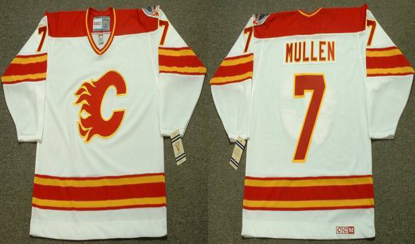 2019 Men Calgary Flames #7 Mullen white CCM NHL jerseys